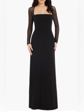 Dress the Population Maxwell Square Neck Long Sleeve Gown